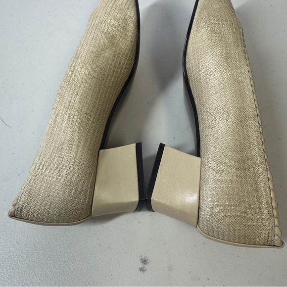 Vintage Stuart Weitzman Textured Cream Tan Old Money Women's Shoes Size 9 1/2 - Picture 16 of 16